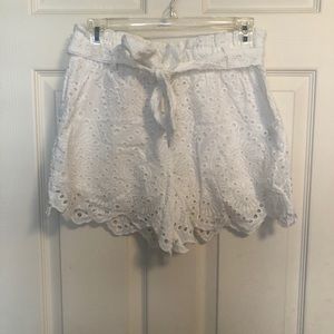 Women’s Lace High Waisted Paper Bag Shorts